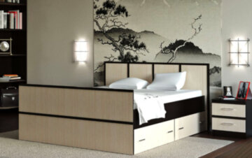 Кровать «Сакура» с ящиками хранения